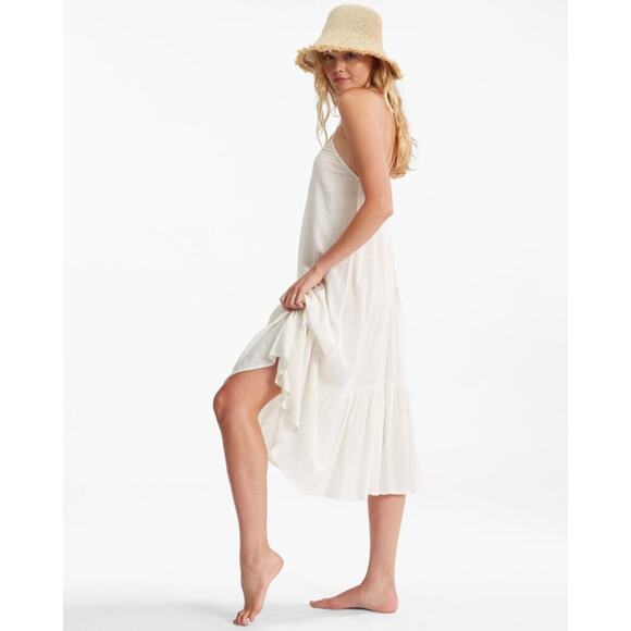 Billabong Ready For Sun - Beach Cover- Up Womens Size M Ecru - Picture 3 of 10